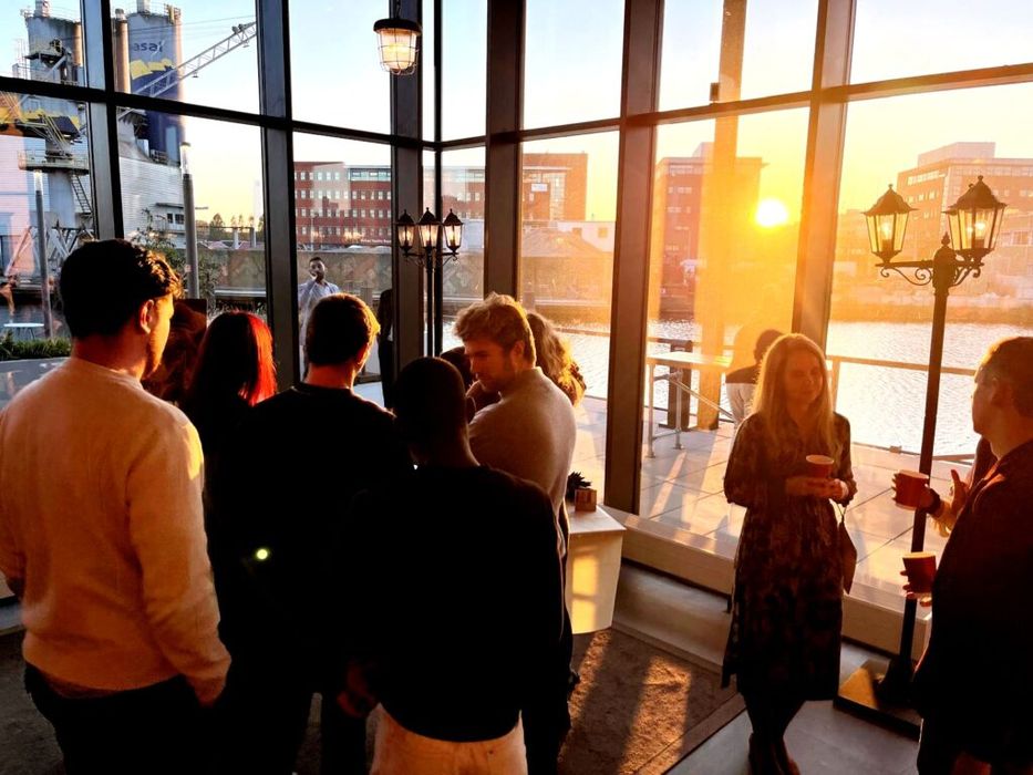 A reception at Titaan at sunset